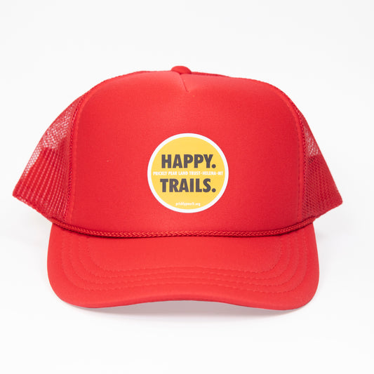 Happy Trails Kids Trucker Hat Red